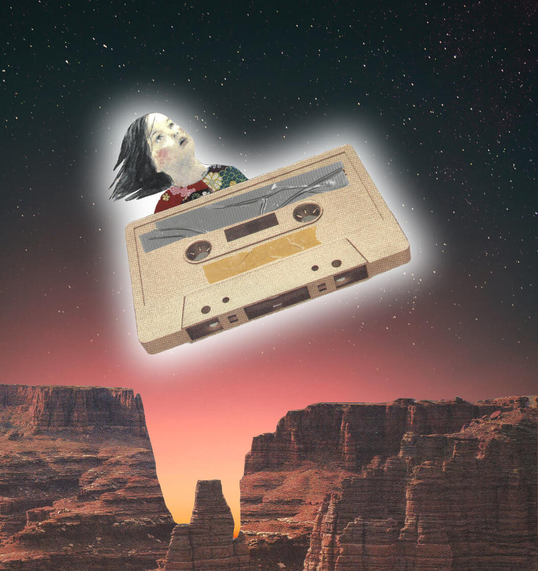 Casette to de Moon Collage